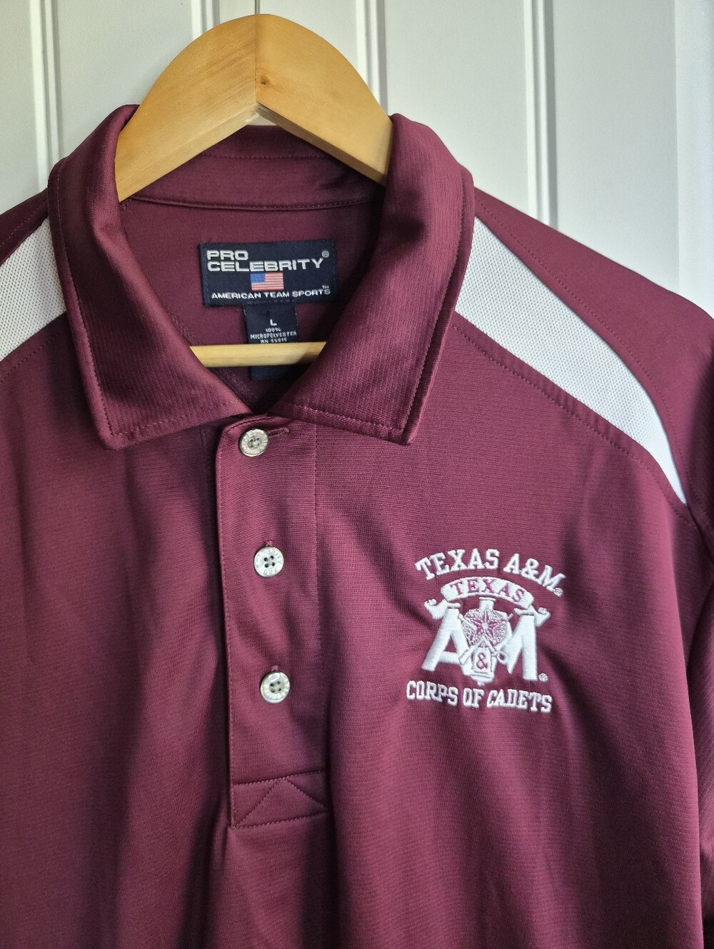 Texas A&M Aggies Corps of Cadets Polo Men's L Military ROTC Veteran Golf Casual